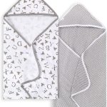 Burt's Bees Baby - Hooded Towels， Absorbent Knit Terry， Super Soft Single Ply， 100% Organic Cotton (Little Ducks， 2-Pack)，2 Count(Pack of 1)